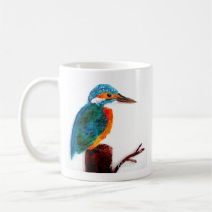 Mug Martin-pêcheur coloré d'art ornithologique