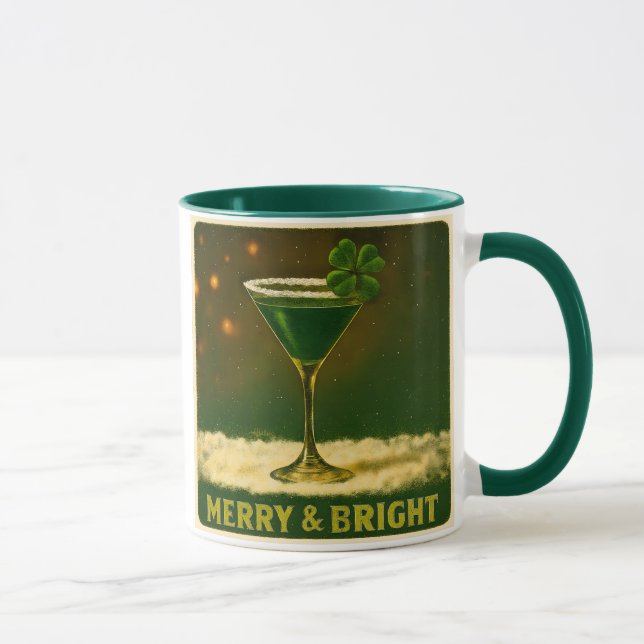 Mug Martini de Noël irlandais au trèfle à quatre feuil (Droite)