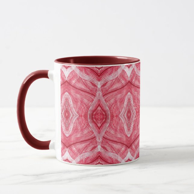 Mug Martyre Abstrait Art à l'aquarelle Rouge Blanc (Gauche)