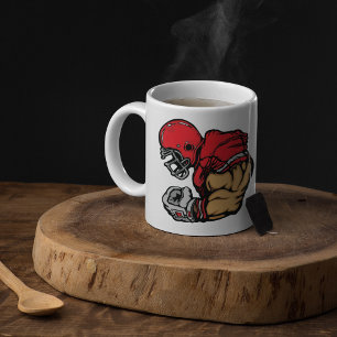 Mug Mascotte de guerrier de football robuste Muscle de