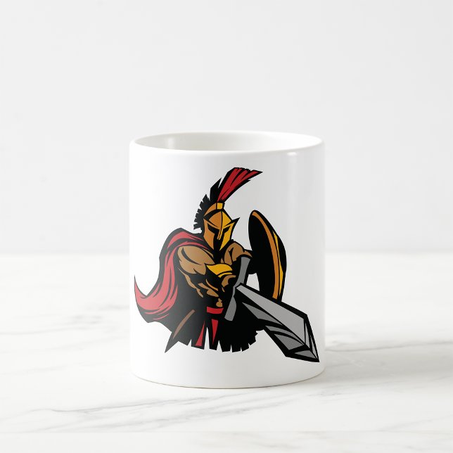 Mug Mascotte Guerrier Spartiate Rouge et Or Gras (Créateur téléchargé)