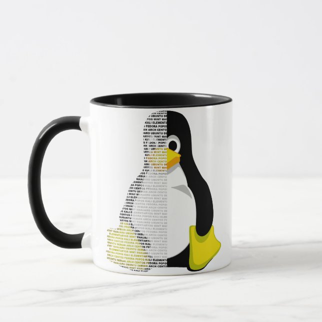 Mug Mascotte Tux demi-texte (Gauche)