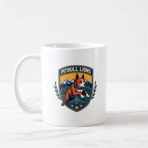 Mug Mascotte vintage de sport de lions Pitbull Vecteur