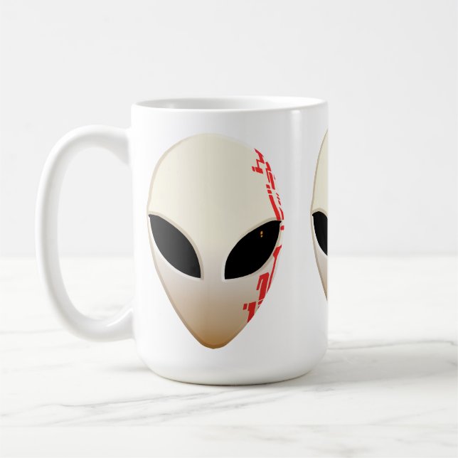 Mug Masque Alien avec Marquages Futuristes (Gauche)