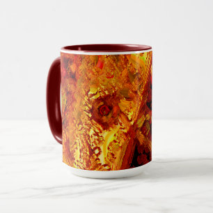 Mug Masque carnaval orange rouge décoloré