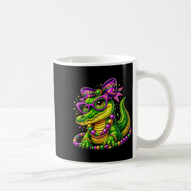 Mug Masque de perles d'alligator Mardi Gras mignon Car (Droite)