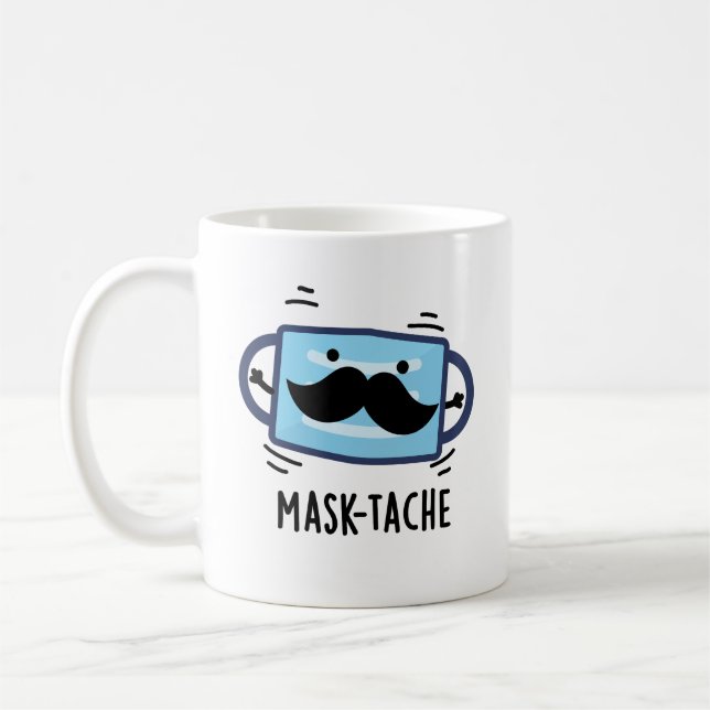Mug Masque Drôle Masque Drôle Masque Mustache Pun (Gauche)