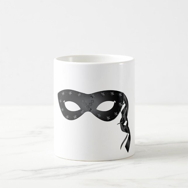 Mug Masque noir élégant avec dentelle florale (Créateur téléchargé)