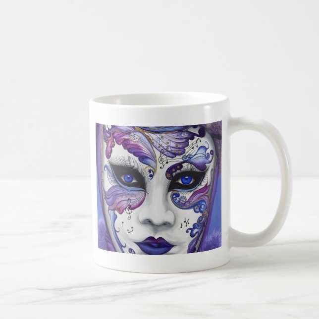 Mug Masque pourpre de carnaval par PSOVART (Droite)