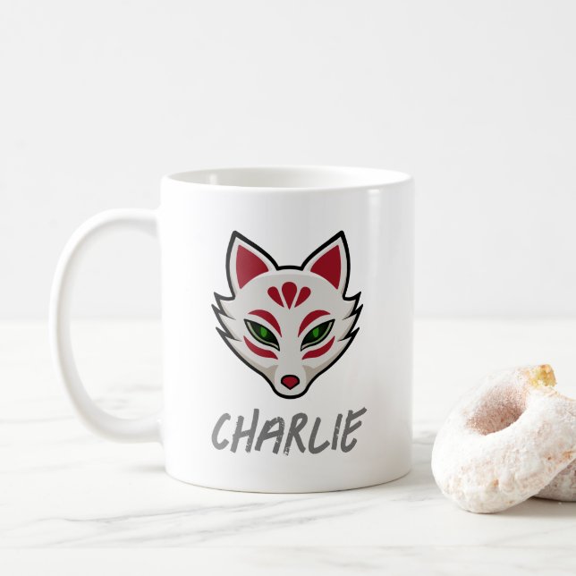 Mug Masque Renard hanté - Personnalisé (Avec donut)