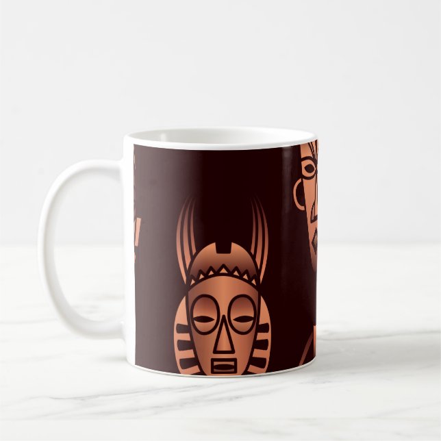 Mug Masques africains ethniques, arrière - plans noirs (Gauche)