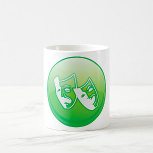 Mug Masques de comédie et de tragédie verte