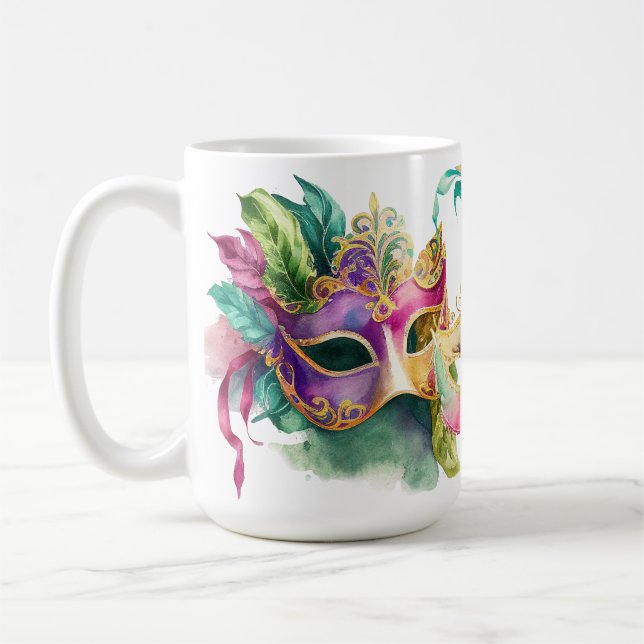 MUG MASQUES MARDI GRAS COLORÉS (Gauche)