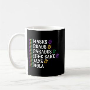 Mug Masques Perles Parades King Cake Jazz Nola Mardi G