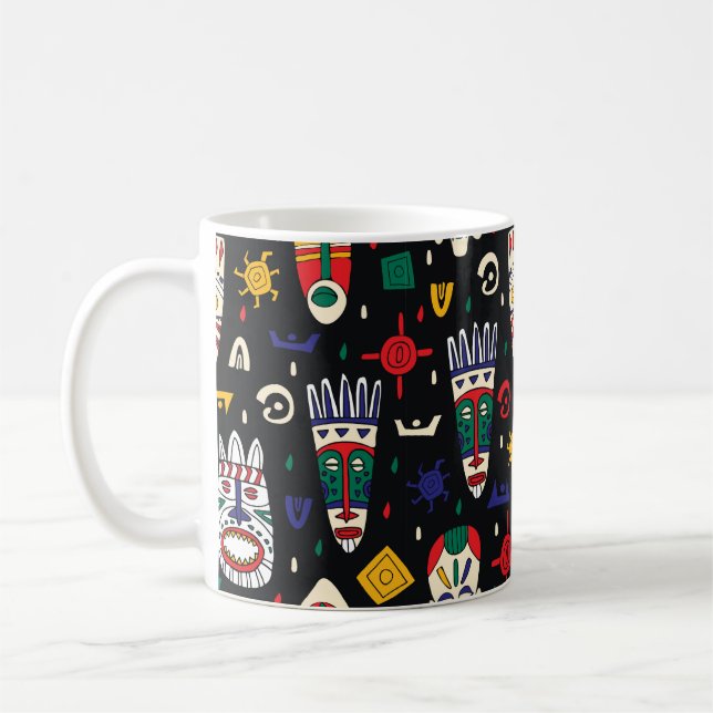 Mug Masques tribaux africains motifs sans couture (Gauche)