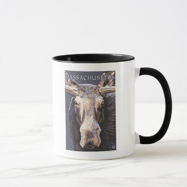 Mug MassachusettsMoose vers le haut (Droite)
