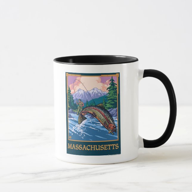 Mug MassachusettsScène de pêcheurs de pêcheurs de pêch (Droite)