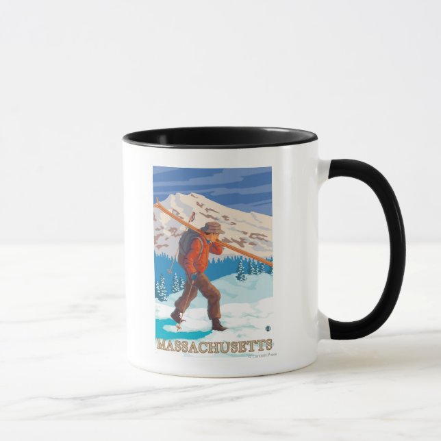 Mug MassachusettsSkier de transport de ski (Droite)