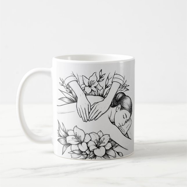 Mug Massage Thérapie Guérison Mains Énergie Spa Bien-ê (Gauche)