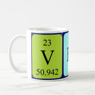 Mug Masse de nom de table périodique Vesta