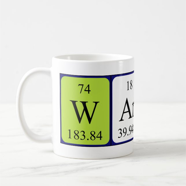 Mug Masse de nom de table périodique Warner (Gauche)