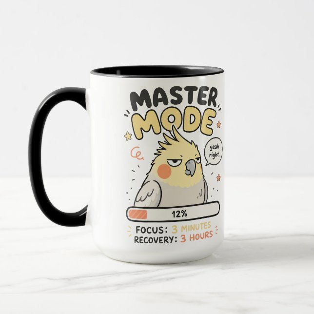 Mug Master Mode Cockatiel Meme PNG | Funny Burnout Pro (Gauche)