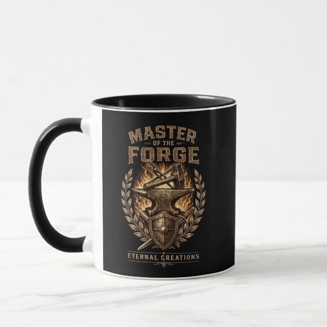 Mug Master of the Forge Blacksmith Anvil & Hammer Coff (Gauche)