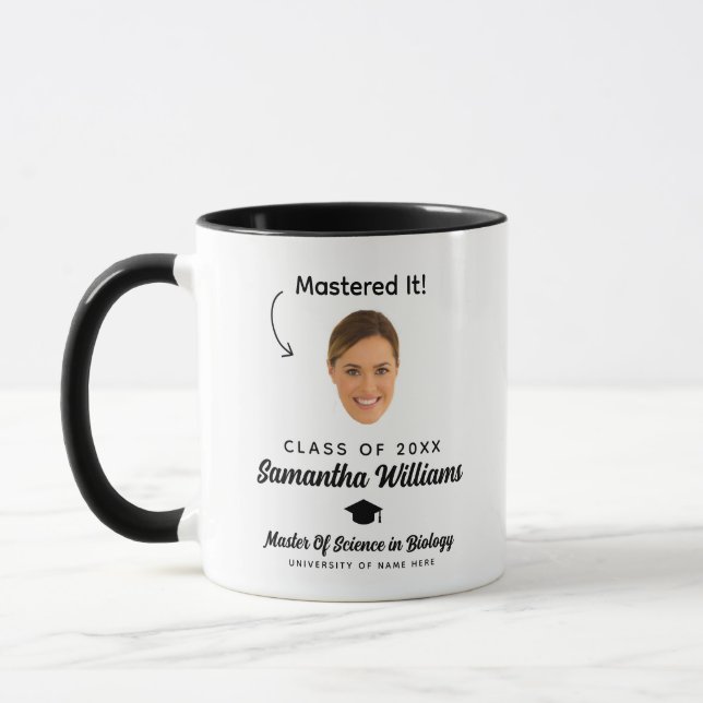 Mug Mastered It Custom Photo Master Degree Graduation (Gauche)