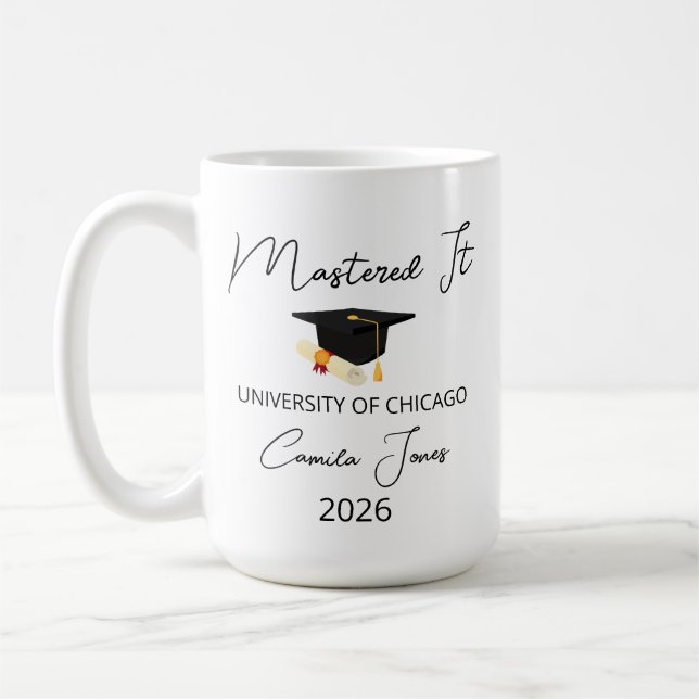 Mug Masters Degree Graduation Gift for Her, Masters De (Gauche)