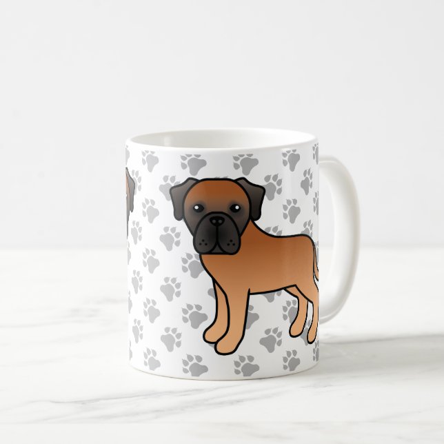 Mug Mastiff Anglais Abricot Chien de Dessin Animé Mign (Devant droit)