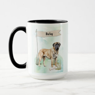 Mug Mastiff Aquarelle Chien Personnalisé