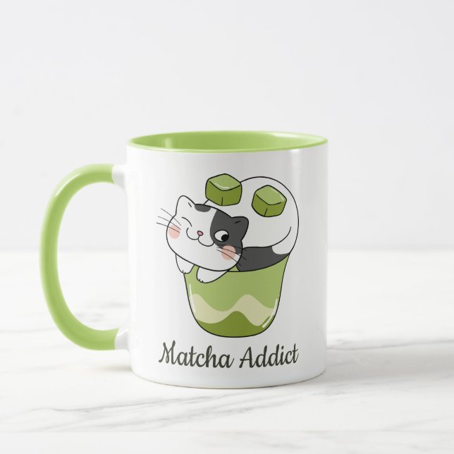 Mug Matcha Cute Chat, Matcha (Gauche)