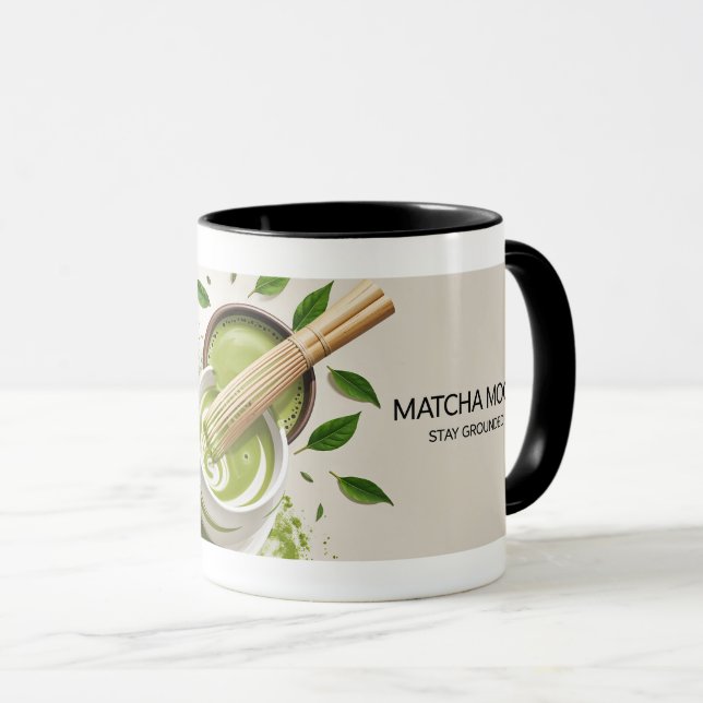 Mug Matcha Mood Restez à terre Coupe (Devant droit)