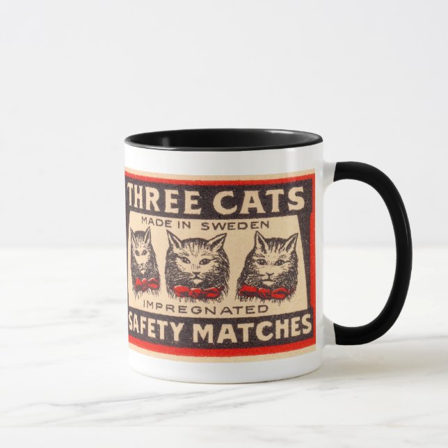 Mug Matchs de sécurité de chats du cru trois (Droite)