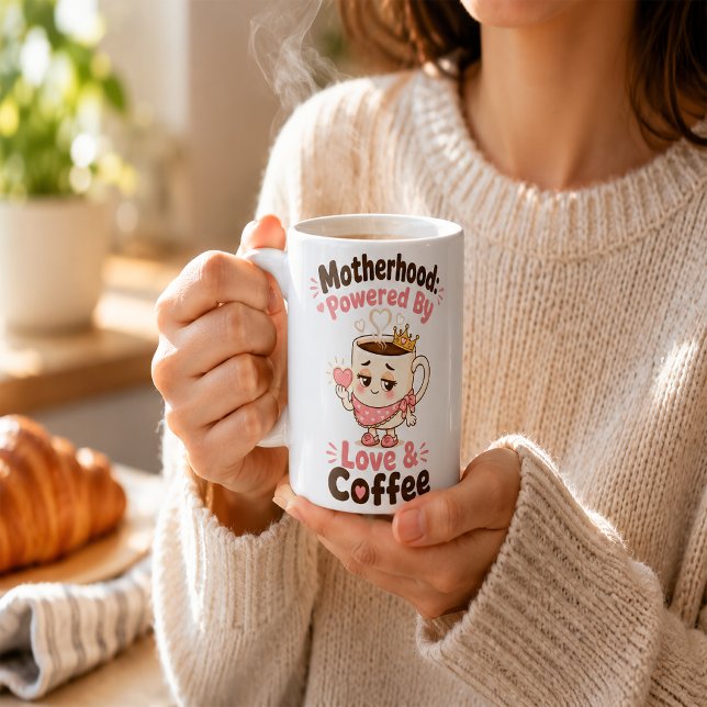Mug Maternité alimentée par l'amour et le café Maman d (The everyday mom gift for coffee lover moms ☕)