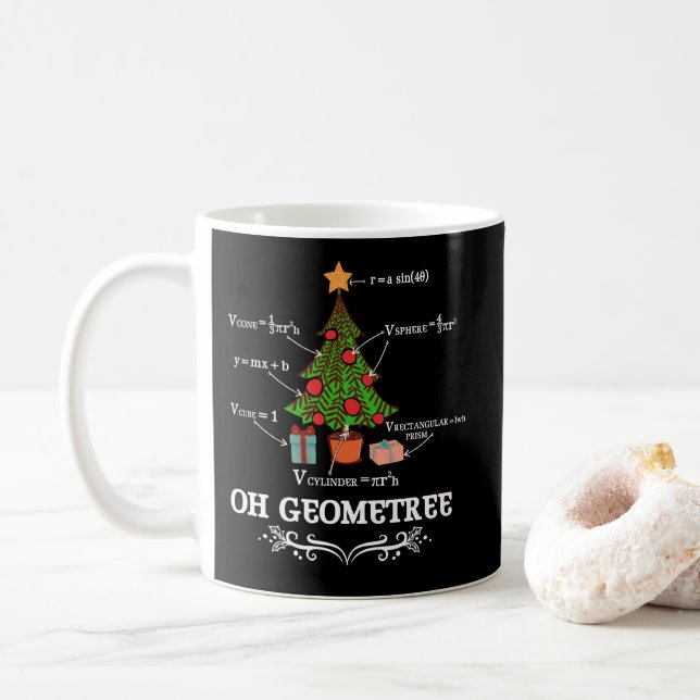 Mug Math Geometry Arbre de Noël Geometree Enseignant (Avec donut)
