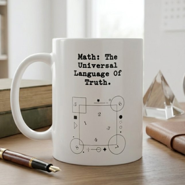 Mug Math Langage Universel | Éducateur de Vérité & Log (Créateur téléchargé)