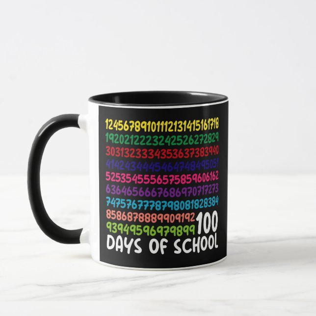 Mug Math Nombres 100e Jour d'École Enseignant Enfants  (Gauche)