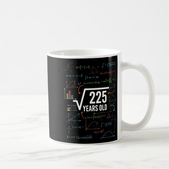 Mug Mathématiques Racine carrée 225 ans, Drôle de math (Droite)