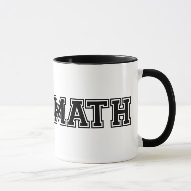 Mug Maths d'équipe blanche et noire (Droite)