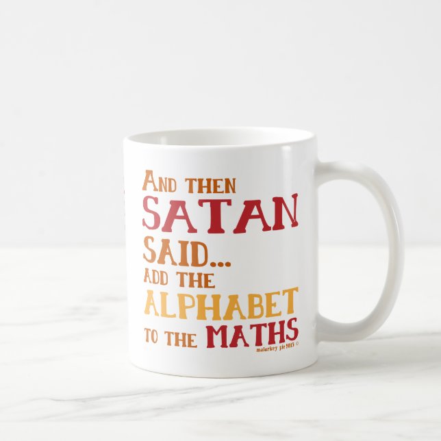 Mug Maths drôles d'alphabet d'algèbre (Droite)