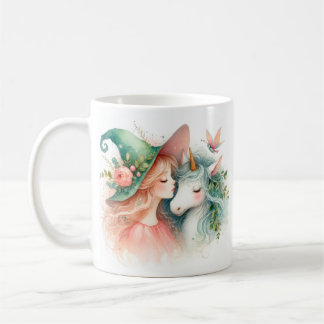 Mug Matinée Magique Sorcière Licorne Aquarelle Fantais