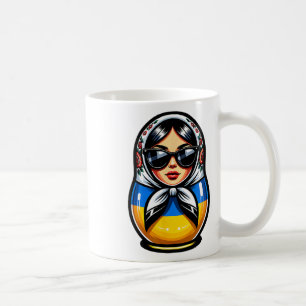 Mug Matrjoshka d'Ukraine avec lunettes de soleil pour 