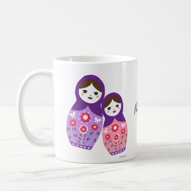 Mug Matryoshka jolies poupées russes de nidification M (Gauche)