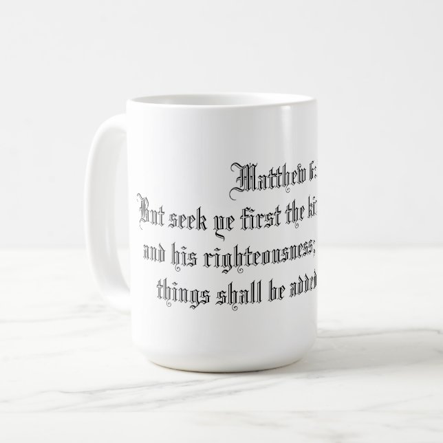 MUG MATTHEW 6:33 (Devant gauche)