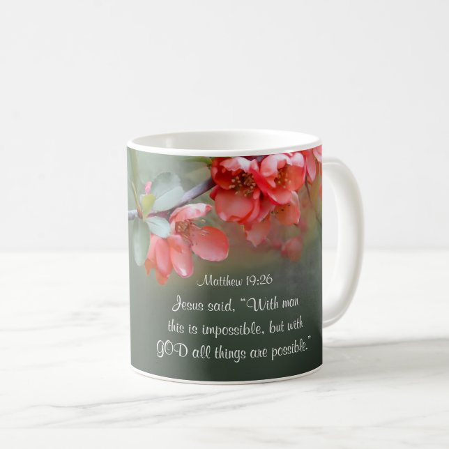 Mug Matthieu 19:26 Avec DIEU, tout est possible (Devant droit)