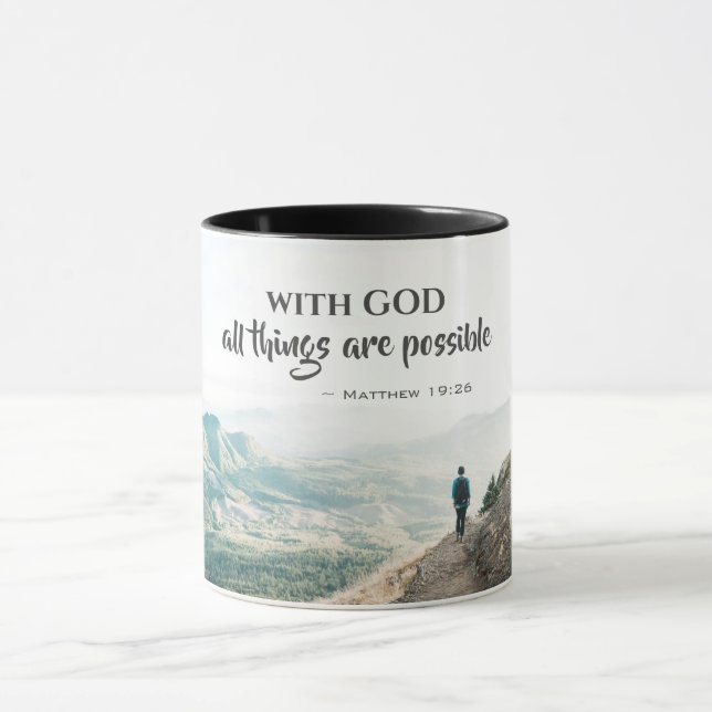 Mug Matthieu 19:26 Avec Dieu toutes les choses sont po (Centre)