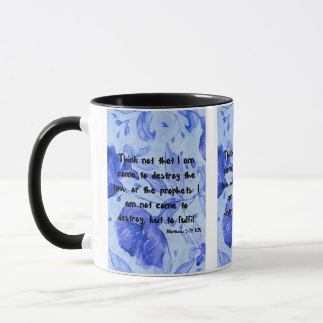 Mug Matthieu 5:17 KJV Bible Écriture Pic Deux Tons (Gauche)