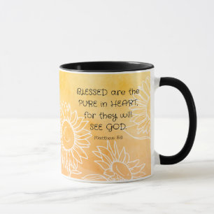 Mug Matthieu 5:8 Bienheureuse Bible Verse et prière