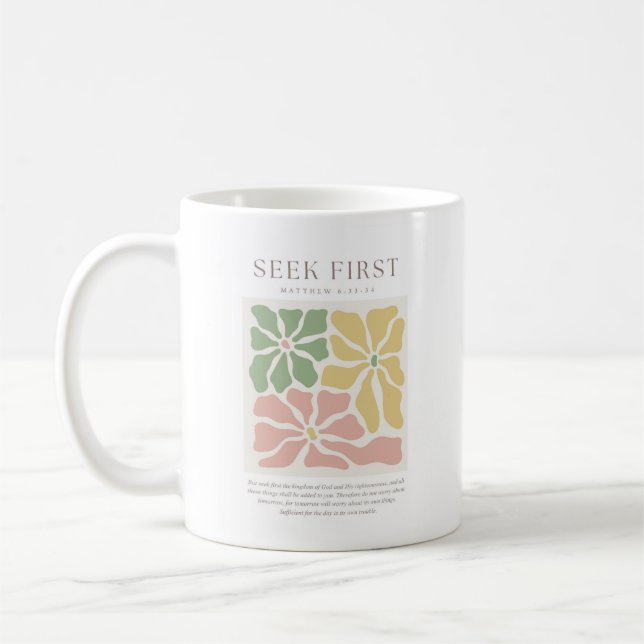 Mug Matthieu 6:33 Cherchez d'abord (Gauche)